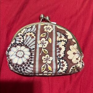 Vera Bradley Brown Floral Cosmetic Case